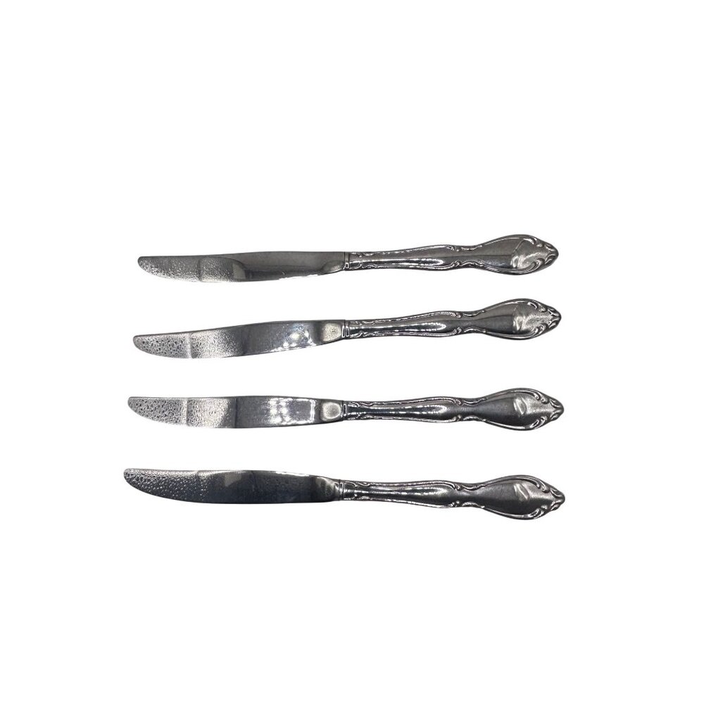 Oneida Silver Strathmore Stainless Steel Dinner Knives Set Of 4 flatware